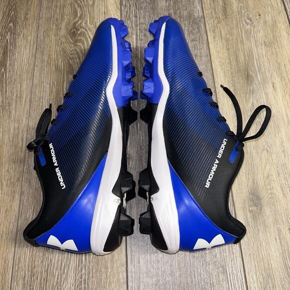 Under Armour Mens Size 13 Baseball Cleats 1297317-001 Blue Black Sneaker Shoes - Picture 9 of 11
